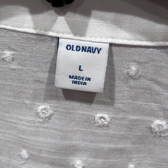 Old Navy Women's Slub-Knit Textured Top White Sz: L - Picture 11 of 11